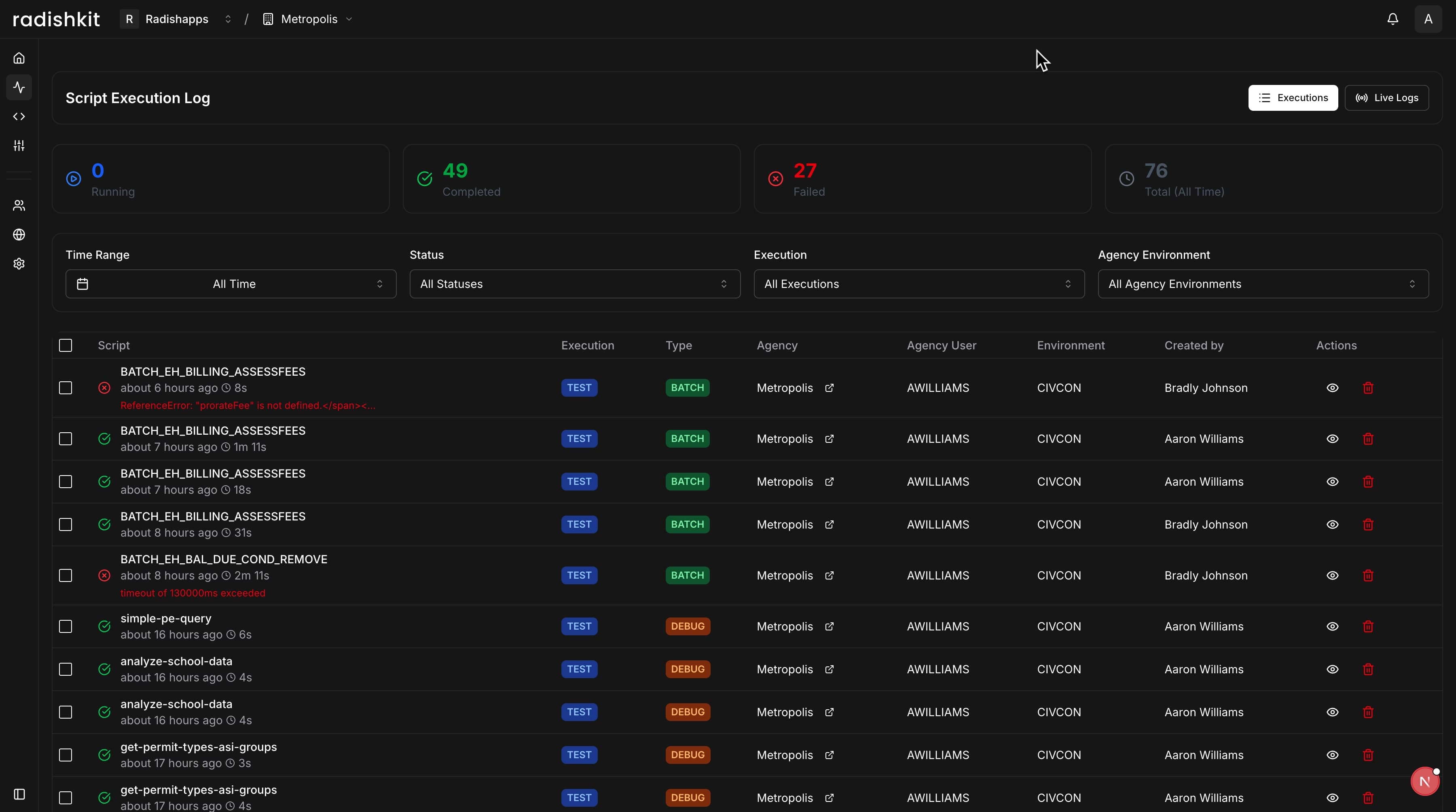 RadishKit Dashboard